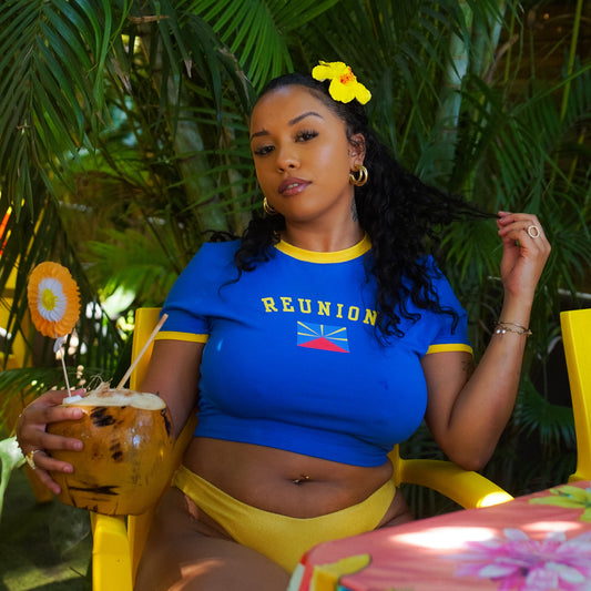 Crop top Réunion Bleu